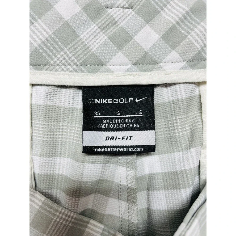 Nike Golf Shorts Dri-Fit Performance Plaid Flat Athletic Men’s Size 35